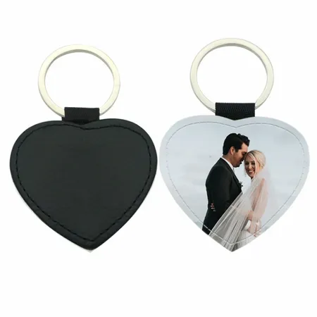 Heart Leather Keychain Heart Leather Keychain - Custom Coasters Now