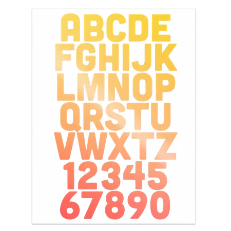 Alphanumeric Heat Transfer Patches - Custom Coasters Now