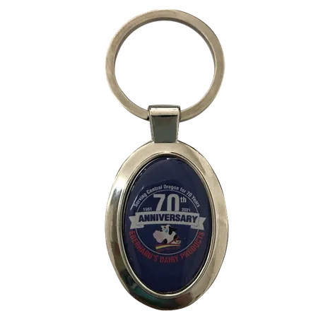 Durable Epoxy Oval Metal Keychain Durable Epoxy Oval Metal Keychain - Custom Coasters Now