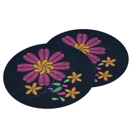 Cotton & Linen Embroidered Coasters - Custom Coasters Now