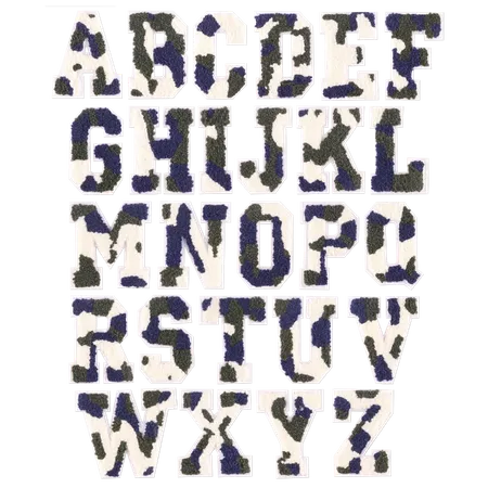 Chenille Camo Letters Patches - Custom Coasters Now