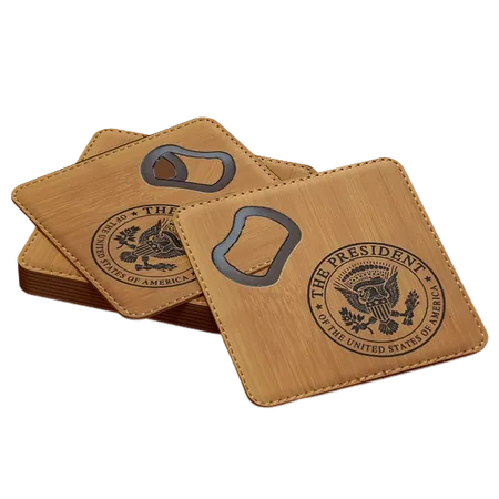Leather Bottle Opener Coaster - Custom Coasters Now