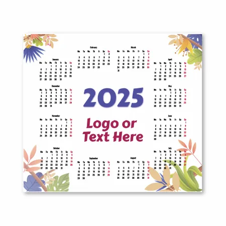 Floral Mouse Pad with Calendar Floral Mouse Pad with Calendar - Custom Coasters Now