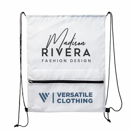Zip Pocket Drawstring Bag Zip Pocket Drawstring Bag - Custom Coasters Now