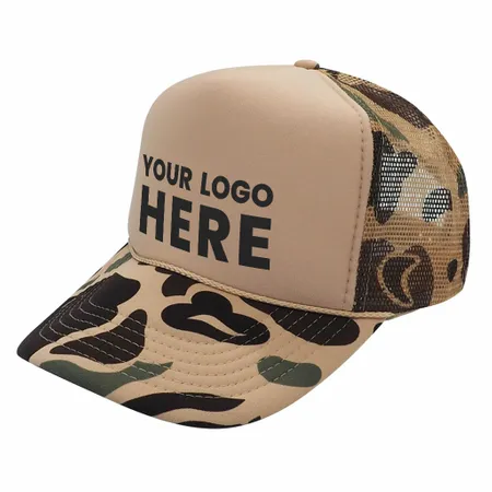 Nissun CPC - Foam Trucker Hat Camo, 5-Panel Camouflage Cap - Custom Coasters Now