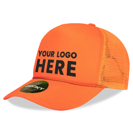 Decky 221 Neon Foam Trucker Cap, 5-Panel Mesh Back Hat Decky 221 Neon Foam Trucker Cap, 5-Panel Mesh Back Hat - Custom Coasters Now