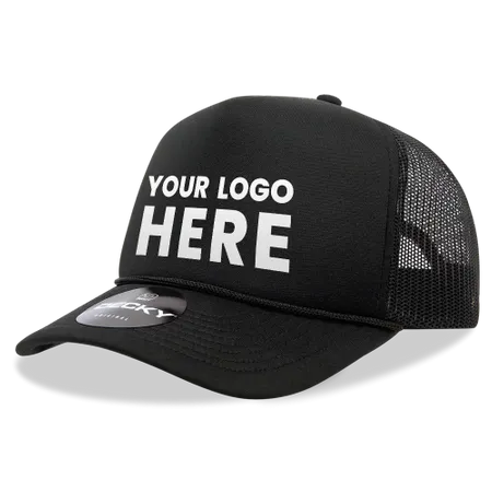 Decky 6025 Mid Profile, 5 Panel Foam Trucker Hat Decky 6025 Mid Profile, 5 Panel Foam Trucker Hat - Custom Coasters Now