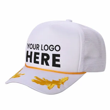 Unbranded Captain Military Foam Trucker Hat with Gold Leaf - Custom Coasters Now