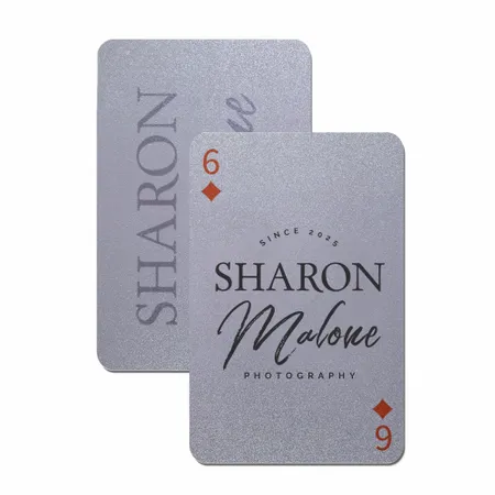 Silver Glitter Playing Cards - Custom Coasters Now