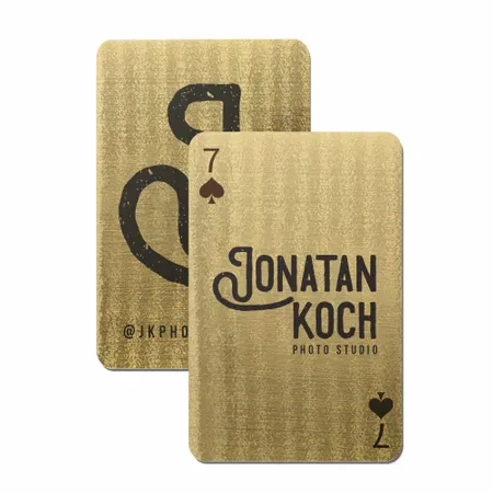 Brushed Gold Finish Playing Cards - Custom Coasters Now