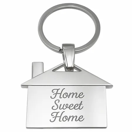 House-Shaped Metal Keychain - Custom Coasters Now