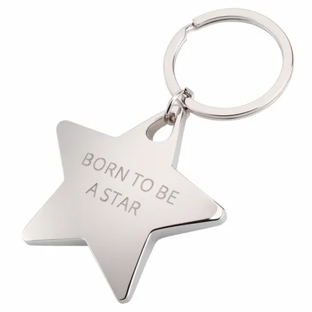 Dazzling Star Metal Keychain - Custom Coasters Now