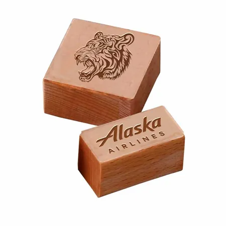 Rectangle Wood Rubber Stamps - Custom Coasters Now