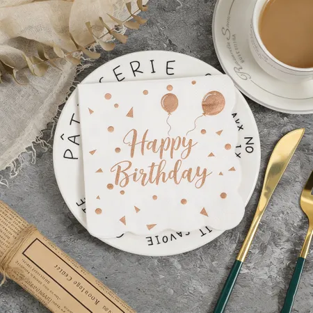 Scallop Foil Stamped Napkins - Custom Coasters Now