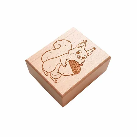 Square Wood Rubber Stamps - Custom Coasters Now