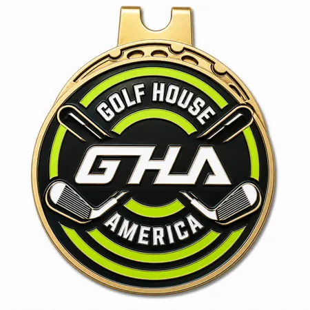 Soft Enamel Golf Ball Marker with Hat Clips - Custom Coasters Now