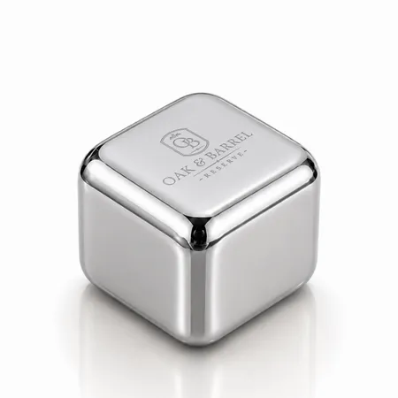 Silver Stainless Steel Ice Cubes - Custom Coasters Now