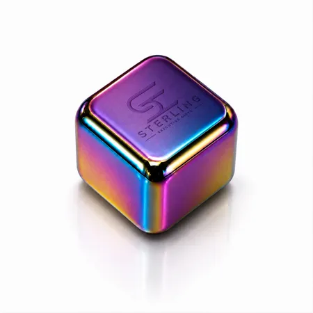 Rainbow Stainless Steel Ice Cubes - Custom Coasters Now