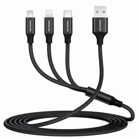 Nylon Braided 3-in-1 Charging Cables - Custom Coasters Now