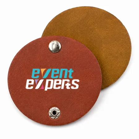 Round PU Leather Cable Organizers - Custom Coasters Now