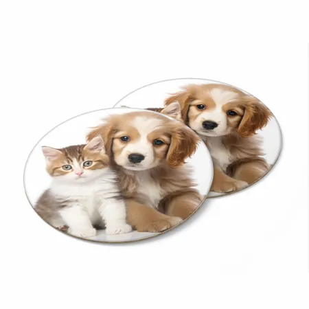 Puppy and Kitten Coaster - Custom Coasters Now