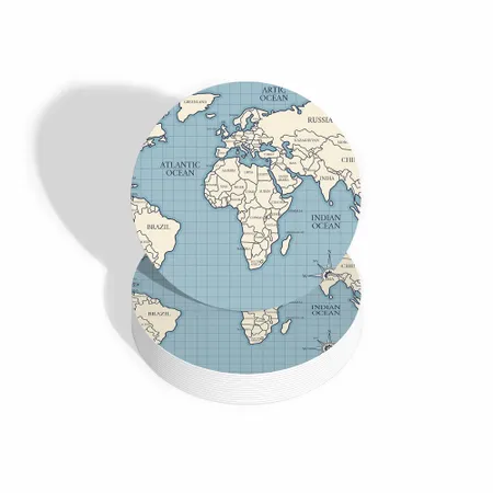 Versatile Pulpboard Map Coasters - Custom Coasters Now