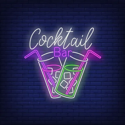 Cocktail Bar Neon - Custom Coasters Now