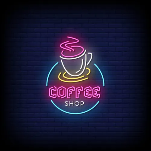 Coffee Shop Neon Sign - Custom Coasters Now