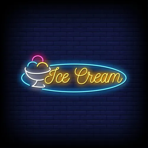 Ice Cream Shop Neon Sign - Custom Coasters Now