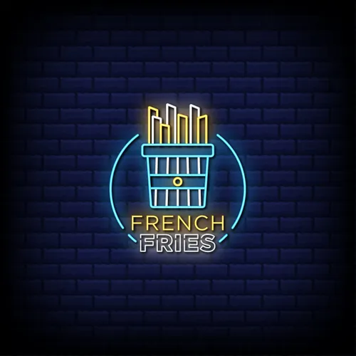 French Fries Shop Neon Sign - Custom Coasters Now