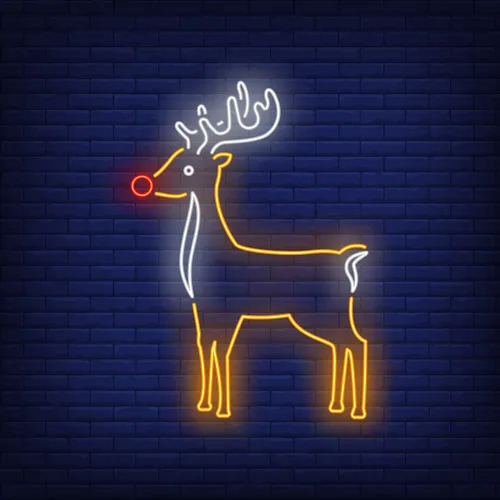 Cute Reindeer Neon Sign - Custom Coasters Now