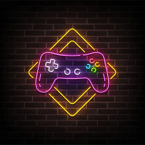 Gamer Joystick Neon Sign - Custom Coasters Now