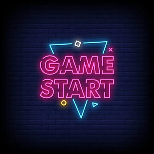 Game Start Neon Sign - Custom Coasters Now