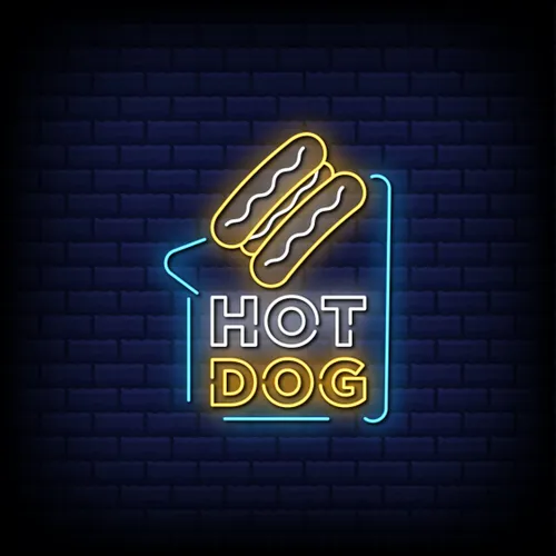 Hot Dog Neon Sign - Custom Coasters Now