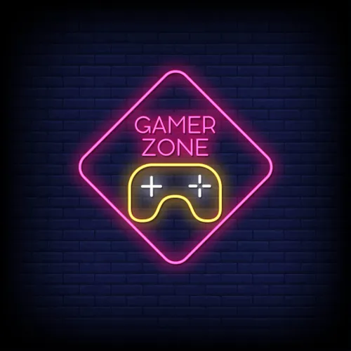 Gamer Zone Neon Sign - Custom Coasters Now