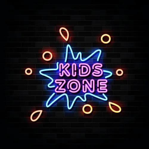 Kids Zone Neon Sign - Custom Coasters Now