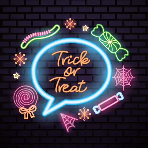Cutie Trick Or Treat Neon Sign - Custom Coasters Now
