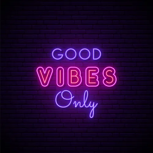Pink & Purple Good Vibes Only Neon Sign - Custom Coasters Now
