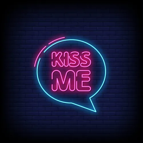 Kiss Me Neon Sign - Custom Coasters Now