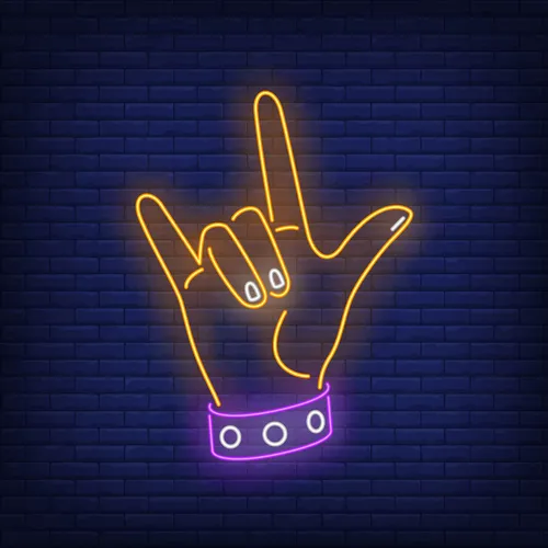 Rock Gesture Neon Sign - Custom Coasters Now