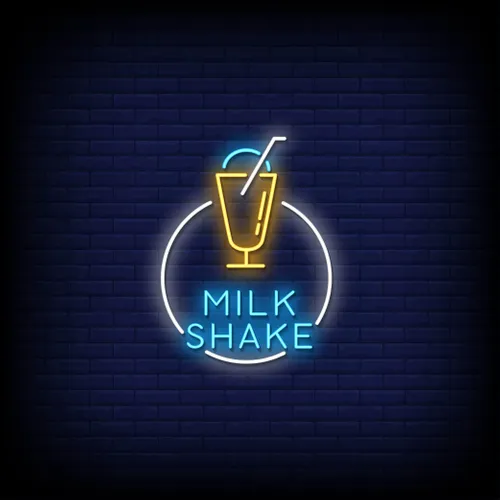 Milk Shake Neon Sign - Custom Coasters Now