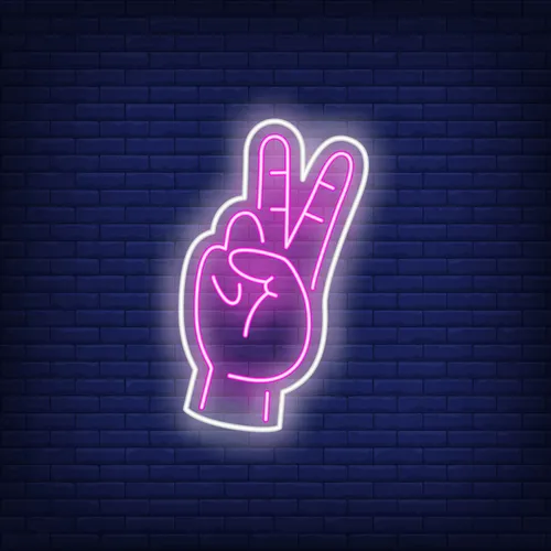 Peace Neon Sign - Custom Coasters Now