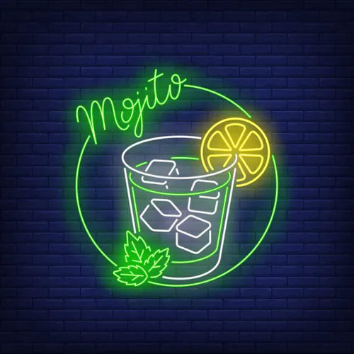 Mojito Drink Neon Sign - Custom Coasters Now