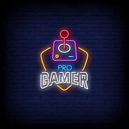 Pro Gamer Joystick Neon Sign - Custom Coasters Now