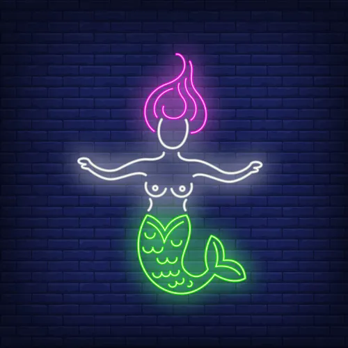 Mermaid Neon Sign - Custom Coasters Now