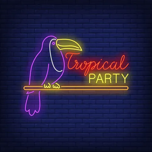 Tropical Party Neon Sign - Custom Coasters Now