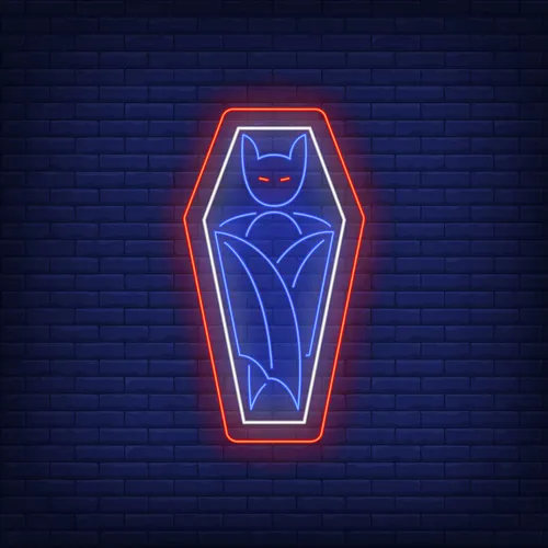 Vampire Coffin Neon Sign - Custom Coasters Now