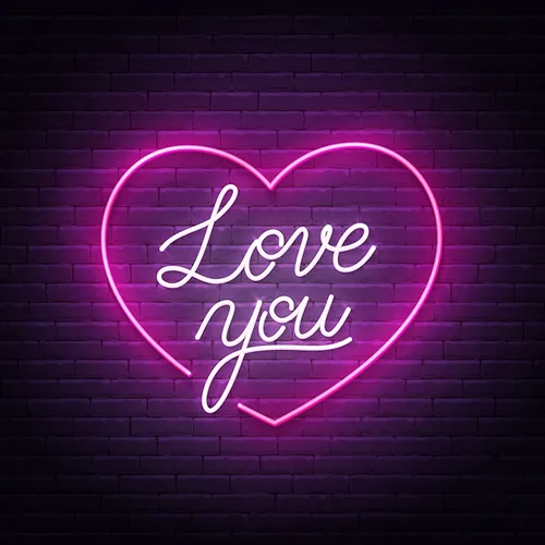 Pink Love You Neon Sign - Custom Coasters Now