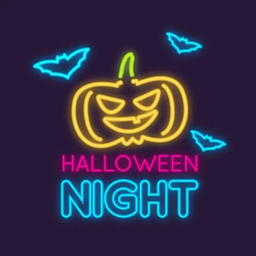 Pumpkin Halloween Night Neon Sign - Custom Coasters Now