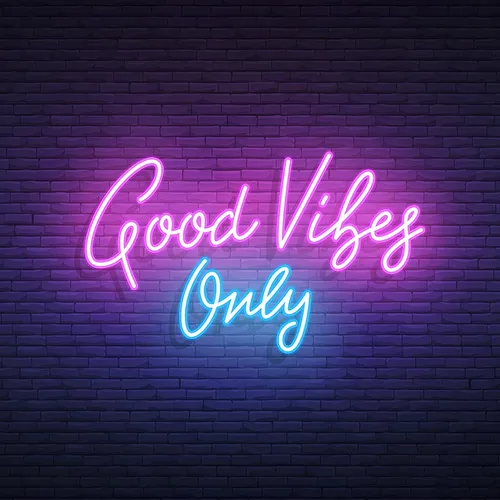 Good Vibes Only Neon Sign - Custom Coasters Now